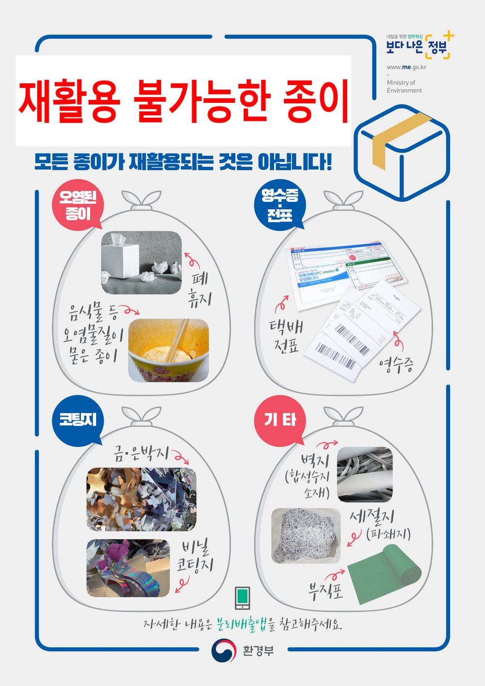 재활용 불가능한 종이